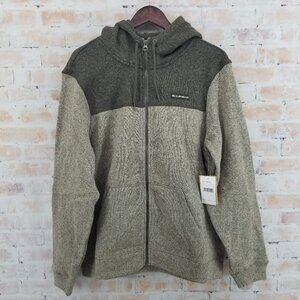 NWT Quiksilver Keller Block Hooded Zip Fleece Jacket Portabella Heather Large